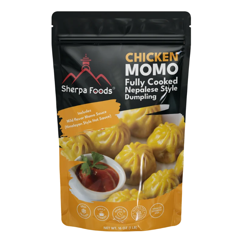 PRE-COOKED Chicken Momo - (27g protein per serving) – Sherpa Foods PRE-COOKED Chicken Momo - (27g protein per serving) – Sherpa Foods